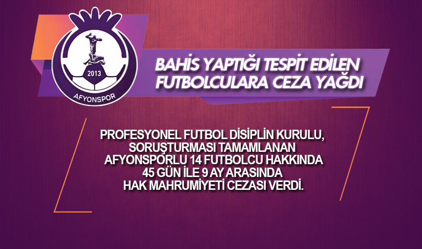 Bahis yaptığı tespit edilen futbolculara ceza yağdı